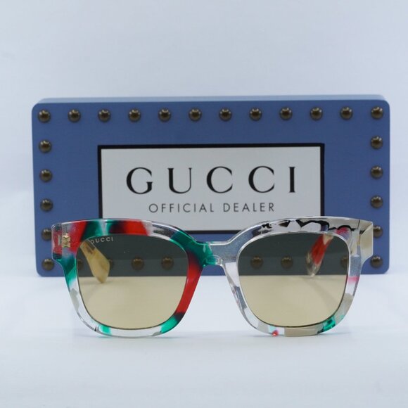 Gucci GG1624S 002 Square Sunglasses - Glitter Web Crystal/Nicotine - Picture 2 of 11